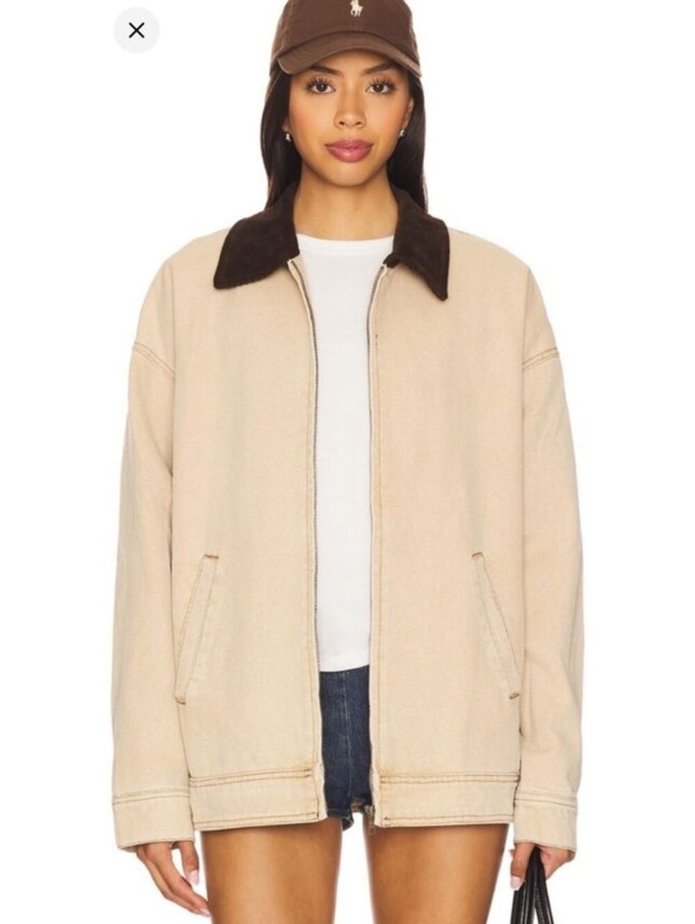 Lioness Workwear Jacket Stone 100% Cotton Utility Buckle Size Large NWOT - Picture 12 of 13